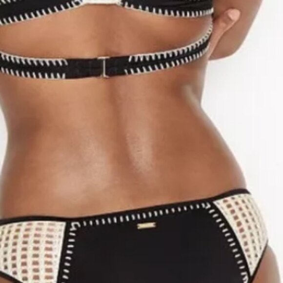 Victorias Secret NEW Crochet Thong Hipster Pads Halter Bra Gold Swim Bikini XL L - Picture 16 of 16